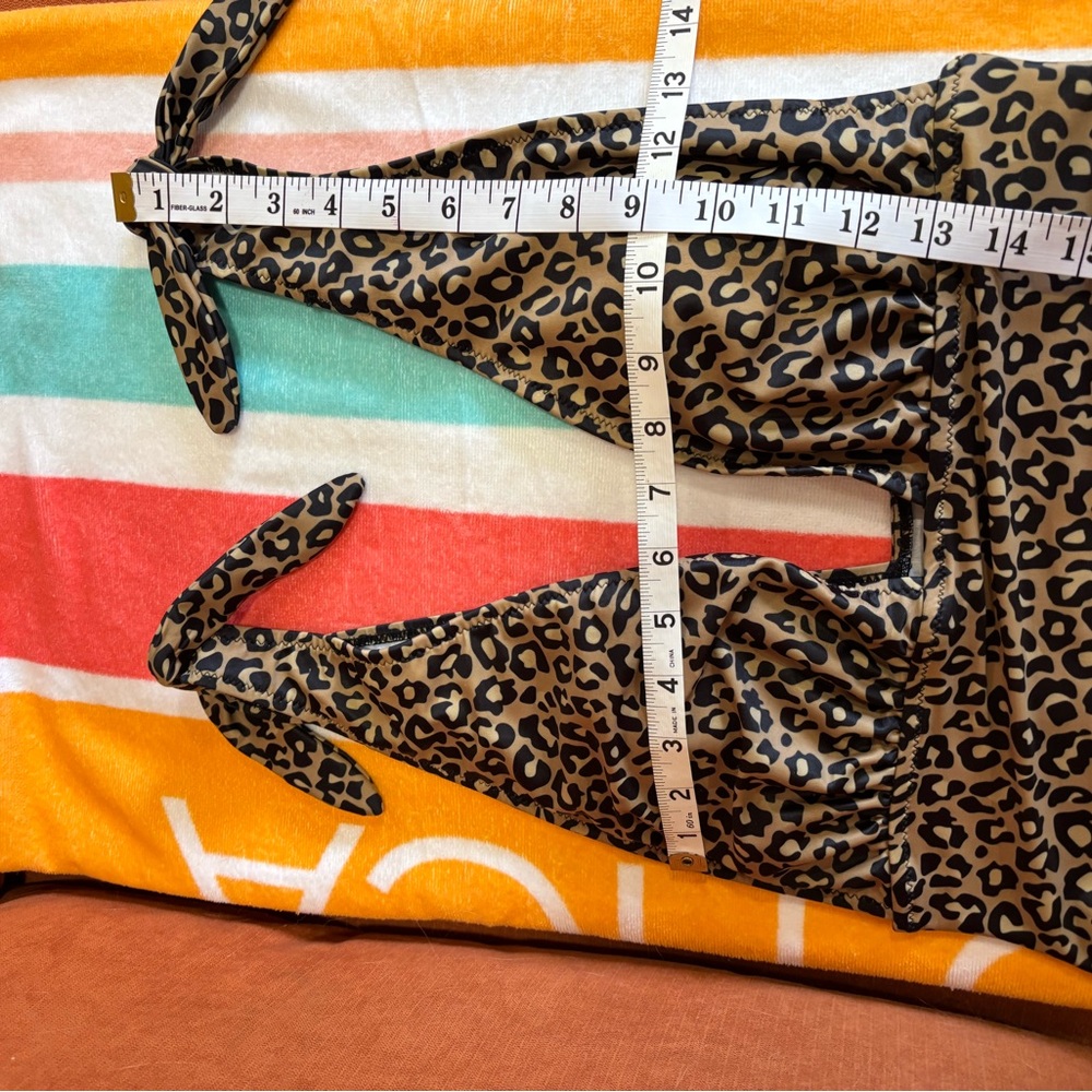 Leopard Print Plunge One-Piece Swimsuit - Picture 16 of 16
